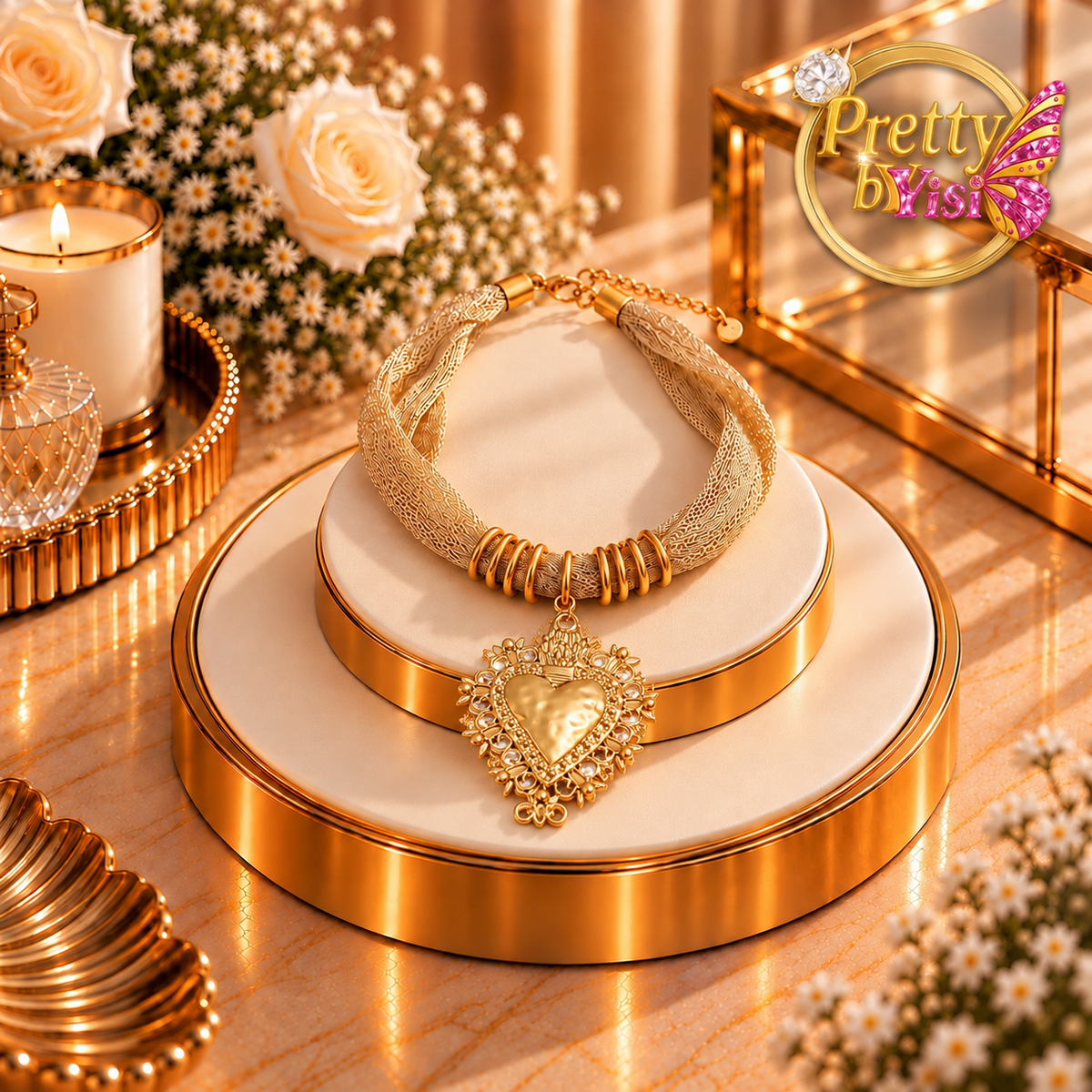 Faith of Light and Golden Heart Necklace